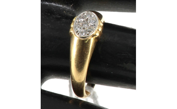 Bague en or jaune 18 carats, poinçon têt