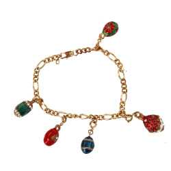 Bracelet fantaisie en métal doré agrémen