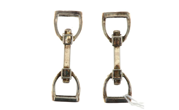 Paire de boutons de manchettes en argent