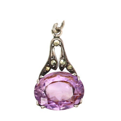 Pendentif ancien en argent, serti d'une 