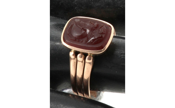 Bague homme en or jaune 9 carats, sertie