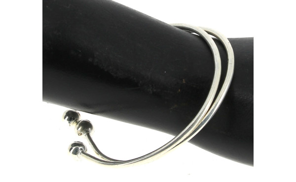 Paire de bracelets joncs ouverts en arge