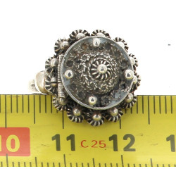 Bague ancienne ouvrante en argent travai