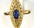 Bague marquise en or jaune, poinçon tête