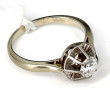 Bague solitaire en or gris 18 carats, po