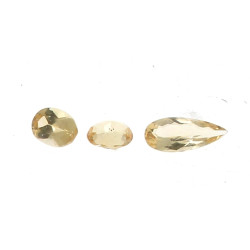 Lot de 3 citrines jaunes sur papier : un