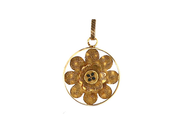 Pendentif en or jaune 18 carats forme fl