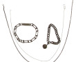 Lot de 4 bijoux en argent : gourmette "C