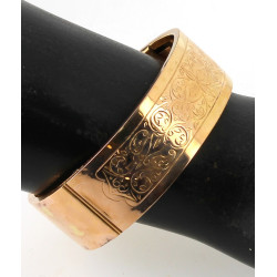 Bracelet jonc large ancien en or jaune 1