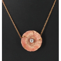 Collier fleur en or jaune 18 carats poin
