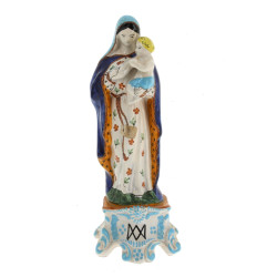 Vierge à l'Enfant, statuette en faïence 