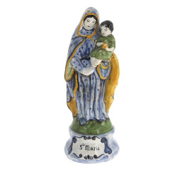 "Ste Marie", statuette en faïence polych