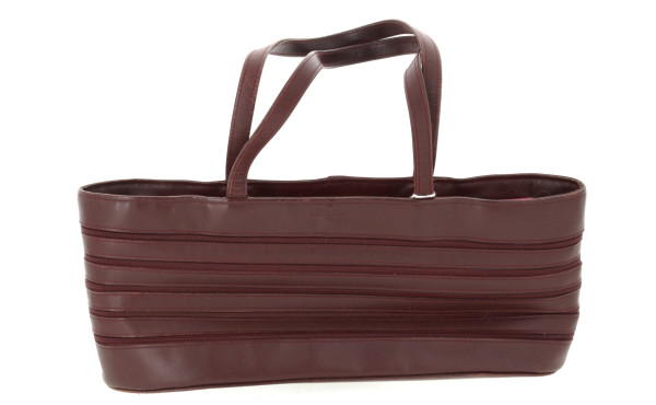 LONGCHAMP - Sac en cuir brun bordeaux et