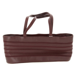 LONGCHAMP - Sac en cuir brun bordeaux et