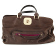 LONGCHAMP - Sac en cuir brun grainé, int