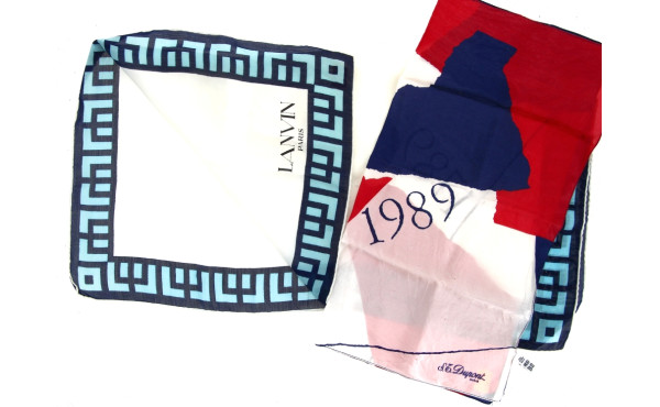 LANVIN Paris - Petit carré en soie blanc