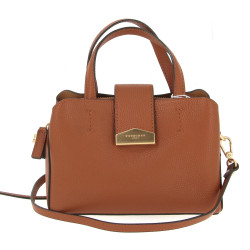 POURCHET - Sac en cuir camel, à deux ans