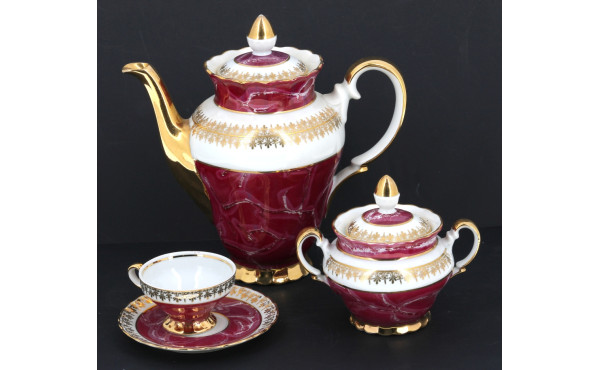 Service à café vintage en porcelaine bla