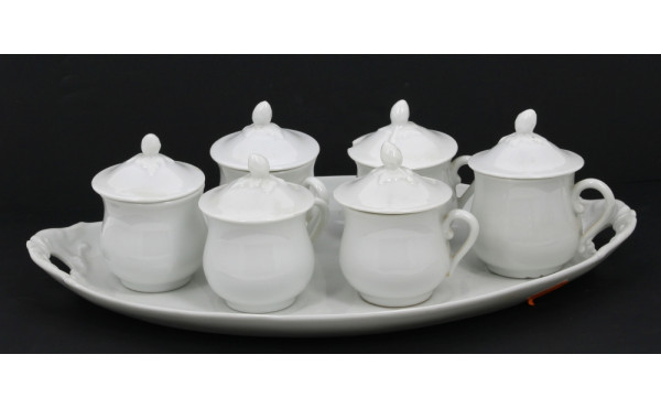 Service à crème en porcelaine blanche co