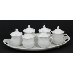 Service à crème en porcelaine blanche co