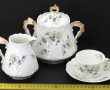 LIMOGES - 8 tasses et sous-tasses, crémi