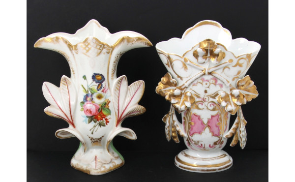 Lot de 6 vases de mariée anciens en porc