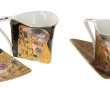 Paire de tasses et sous-tasses décor d'a