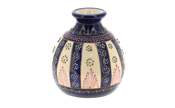 HB Quimper - Vase boule à décor perlé su