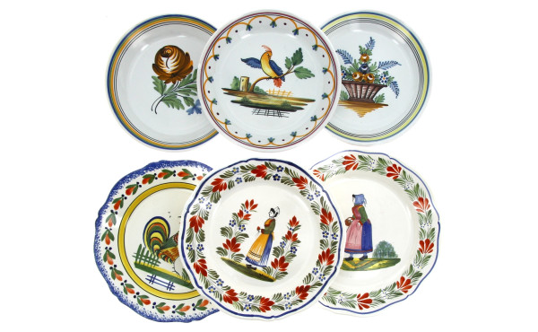 QUIMPER et MALICORNE - Lot de 6 assiette