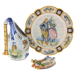 QUIMPER - Lot de 3 pièces anciennes : Va