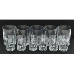 6 petits verres à apéritif en cristal, H