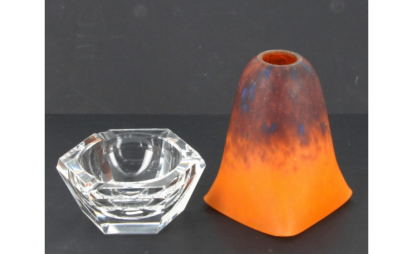 Verre de lampe en verre de couleur orang
