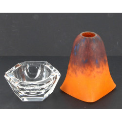 Verre de lampe en verre de couleur orang