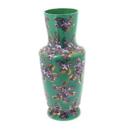 Vase en verre opalin vert à décor d'étoi
