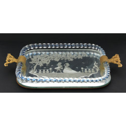 Petit plateau de courtoisie en verre de 