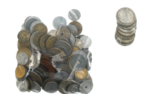 Lot de 8 pièces de 10 F Turin années 30,