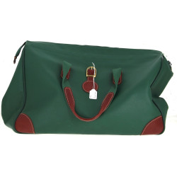 DELSEY - Sac de voyage vert et cuir brun