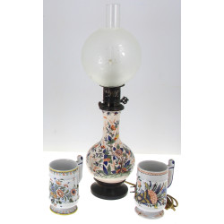 DESVRES - Lampe avec son globe en verre,