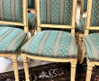 6 chaises style Directoire tissu vert