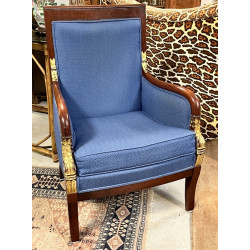 Fauteuil de style empire en placage d'ac