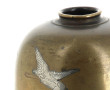 JAPON - Vase en bronze incrusté d'argent