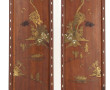 Paire de panneaux chinois en bois exotiq