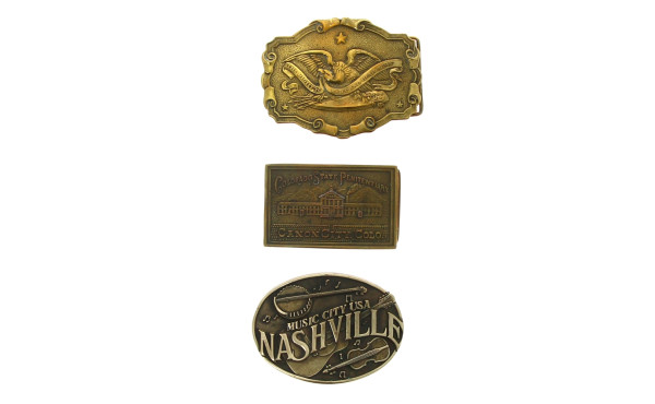 Lot de 3 boucles de ceinture décor US