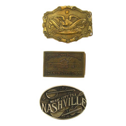 Lot de 3 boucles de ceinture décor US