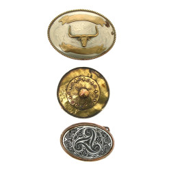 Lot de 3 boucles de ceinture décor US