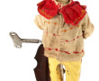 Clown violonceliste mécanisme à clé, fon