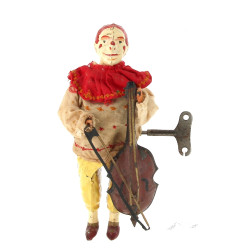 Clown violonceliste mécanisme à clé, fon