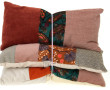 Lot de 3 coussins vieux rose et rouille,