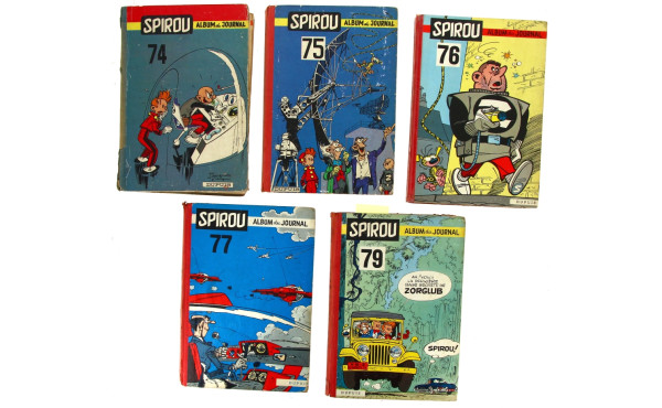 SPIROU albums 74, 75, 76, 77, 79 (marque
