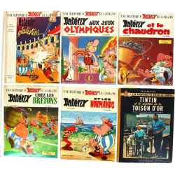 Lot comprenant 5 BD rigides ASTERIX et 
